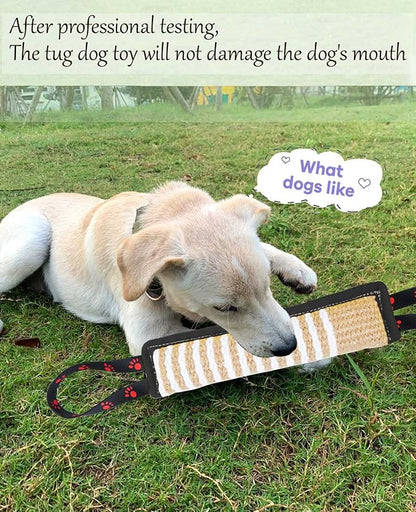 Clysoru Dog Tug Toy Dog Tough Jute Bite Pillow Lasting Training Equipment Puppy to Large Dogs Interactive Toy for Large and Small