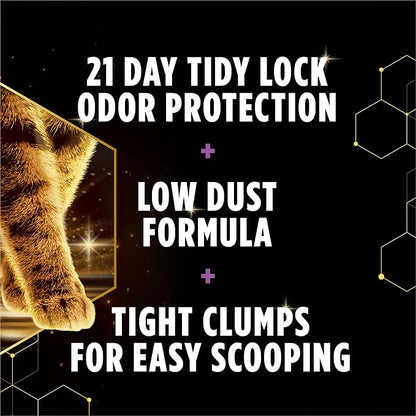 Purina Tidy Cats Performance Plus Tidy Feet Scented Low Tracking Cat Litter, Clumping, Multi-Cat Odor Control Kitty Litter with Clean Linen Scent - 22 lb. Box