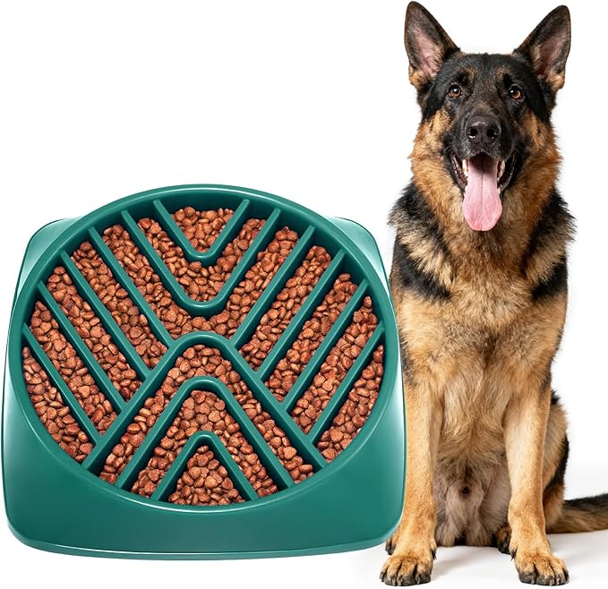 KASBAH Slow Feeder Dog Bowls Large Breed, 5 Cups Capacity for Wet & Dry Food, Puzzle Maze Bowl for Fast Eaters, Non-Slip Base, BPA Free, Helps Prevent Bloat and Aid Digestion