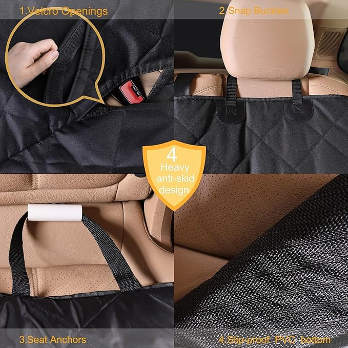 Back Seat Extender for Dogs Waterproof Pet Durable Dog Seat Cover with Seatbelt for Cars Sedan SUV Trucks in Car Accessories Dog Hammock Easy to Clean