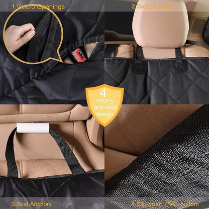 Back Seat Extender for Dogs Waterproof Pet Durable Dog Seat Cover with Seatbelt for Cars Sedan SUV Trucks in Car Accessories Dog Hammock Easy to Clean