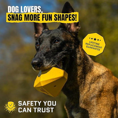 Virtually Indestructible Diamond Dog Toy - Lifetime Replacement - Tough, Durable Chew Toy for Aggressive Chewers - Safe Non-Toxic Natural Rubber - Chew, Tug, Fetch - Med/Large Breed - 5"x4"