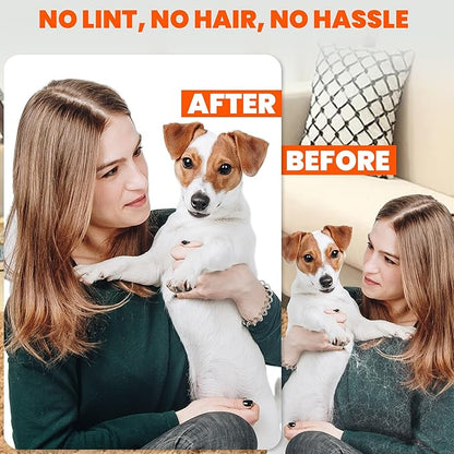 CALMZY Pet Hair Remover Gloves for Dogs & Cats Newly Upgraded Four Finger electrostatic Magic Brush Easy to Use On Bedsheet,Carpet,Cloth,Sofa,Couch,Blanket and Multifunctional Grooming Pet Gloves