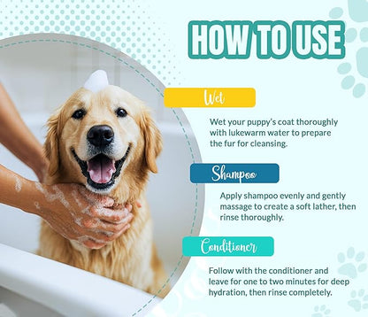 ALFIE'S CHOICE Dog Shampoo for Dry Itchy Skin | Calm & Comfort Shampoo and Conditioner Set | 16 fl oz Each | Lavender, Rosemary & Vitamin E | for Sensitive Skin & All Breeds | Made in USA