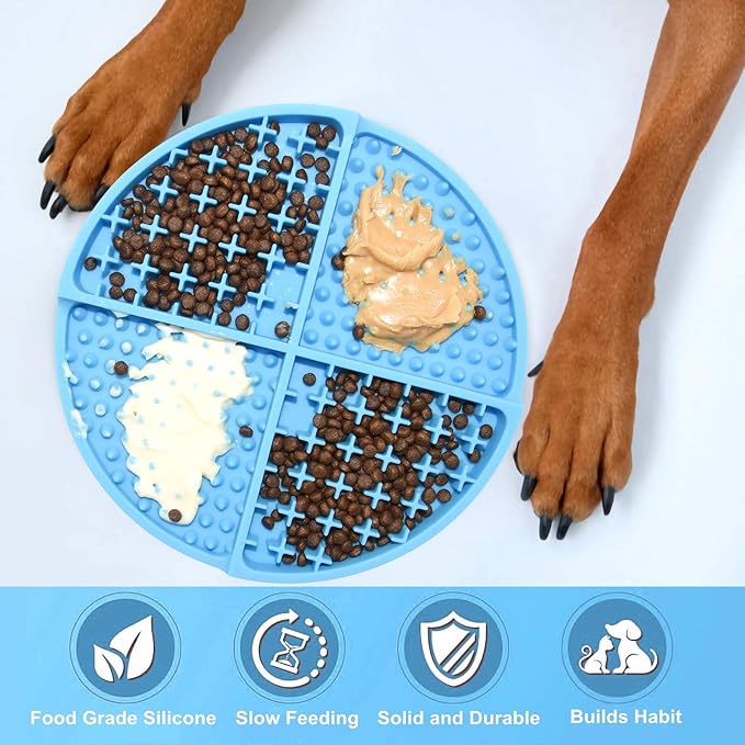 Bangp Silicone Dog & Cat Lick Mat and Slow Feeder,Extends Mealtime for Fast Eaters and Reduces Anxiety,Heavy-Duty Design,Dishwasher Safe,Perfect for Yogurt,Treats,Peanut Butter