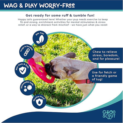 Scout Tugg Frisbee - Dog Toy for Tugging, Chewing & Fetch - Aggressive Chew Toy for Medium & Large Dogs