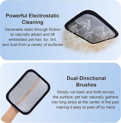 4PCS Electrostatic Pet Hair Removal Gloves Brush, 6.7x5.1 Reusable Static Remover for Cat Dog Hair, Grooming Glove for Couch, Furniture, Carpet, Car Seat, Fast Animal Fur Removal Mitt Tool