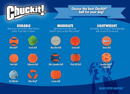 Chuckit! The Whistler Ball Dog Toy, Medium (2.5 Inch Diameter) for Dogs 20-60 lbs, Pack of 1