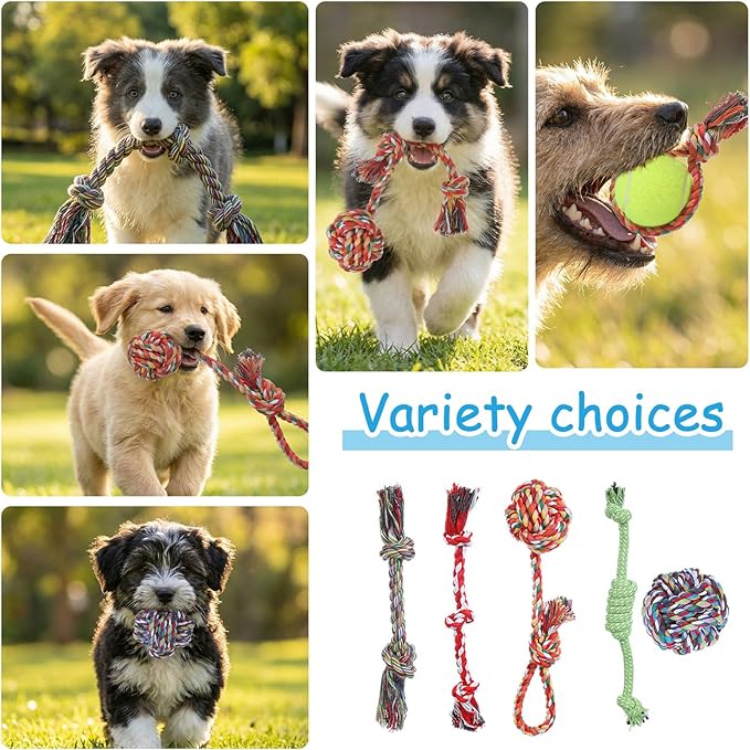 Small Dog Rope Toys, 25 Pack Puppy Rope Toy Set for Small Breeds 0-22 lbs, Various Tug Toys for Teething, Entertainment & Interaction