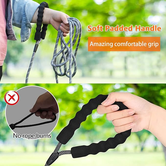 NTR Heavy Duty Dog Leash - 30FT Reflective with Swivel Lockable Hook and Comfortable Padded Handle, Ideal for Walking, Hunting, Camping, Backyard - Suitable for Small, Medium, and Large Dogs