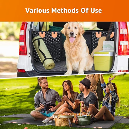 Dog Car Seat Cover for Back Seat Anti Scratch Waterproof, Back Seat Extender for Dogs with Door Protection, Hard Bottom Holds 400LBS, Dog Hammock for Car, SUV, Truck, Crew Cab Universal 54" x 59"