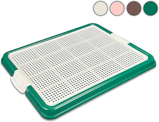 Dog Pee Pad Holder, Puppy Potty Training Tray 22.5”X16.5” for Small Dogs (Green)