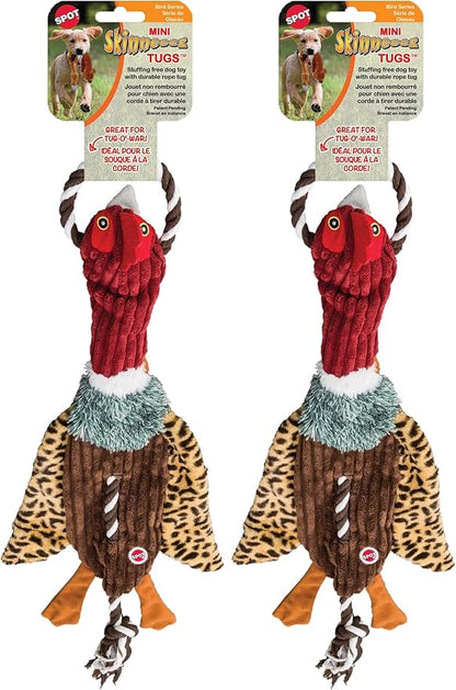 SPOT Ducks Mini Skinneeez Tugs Stuffingless Dog Toy, 14", 1Piece/ Style May Vary, Assorted (54181) (Pack of 2)