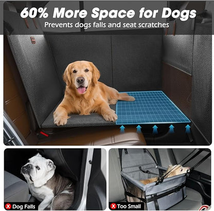 FURTIME XL Dog Car Seat, Upgraded PU Leather Back Seat Extender with Hard Bottom, Waterproof Pet Car Seat Cover for Large Medium Sized Dog, Pet Hammock for Cars, SUVs, Trucks
