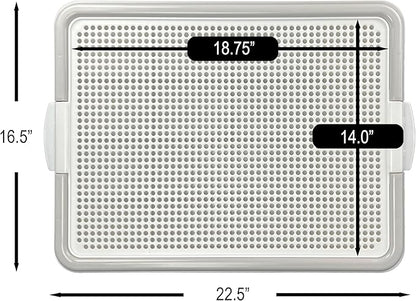 Dog Pee Pad Holder, Puppy Potty Training Tray 22.5”X16.5” for Small Dogs (Gray)