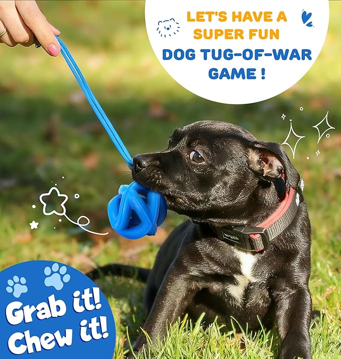 Indestructible Dog Toys, Durable Dog Toys for Aggressive Chewers - Durable & Non-Toxic Natural Rubber, Dog Chew Toys, Dishwasher Safe, Interactive Dog Toys for Small Medium Large Breed Dogs, Navy