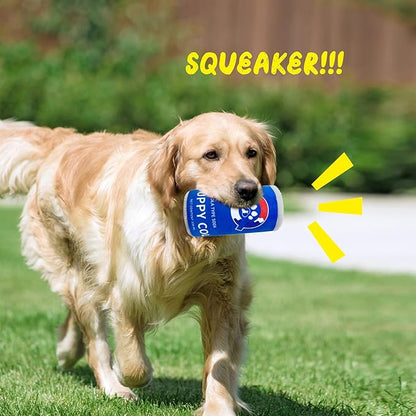 Squeaky Plush Dog Toys 2 Pack - Funny Beer Puppy Toys with Squeaker for Small Medium Large Dogs, Soft Stuffed Chew Toys for Birthday Gifts(Green&Blue)