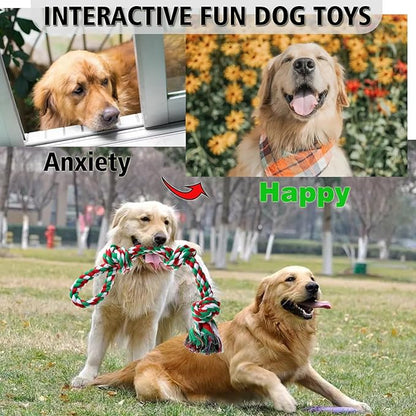 Rope Toys for Dogs - Indestructible Chew Toys for Aggressive Chewers, Tough Puppy Teething Toys for Boredom, Dental Cleaning Tug of War Toy - Great for Small to Large Breed