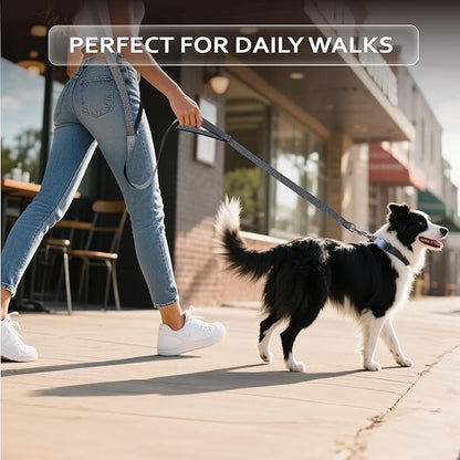 Hands Free Dog Leash,Galaxy Reflective Crossbody Leash, 6–9.5 ft Adjustable Heavy Duty Waist Belt for Medium and Large Dogs Walking,Running,Jogging,Training,Night Walking （290cm, Black