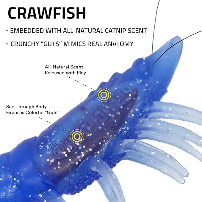 Playology Cat Toys | Catnip Toy Crawfish (Value 4-Pack) Cat Toys for Indoor Cats | Toy Made from Non Toxic Materials