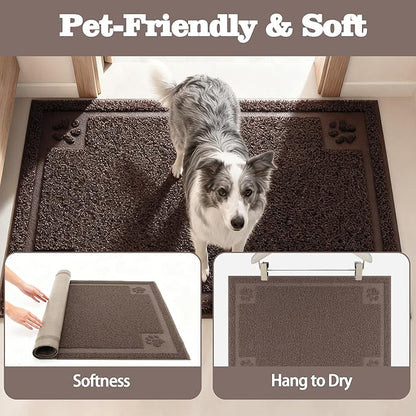 Darkyazi Pet Feeding Mat Large for Dogs and Cats,24"×36" Flexible and Easy to Clean Feeding Mat,Best for Non Slip Waterproof Feeding Mat (Coffee)