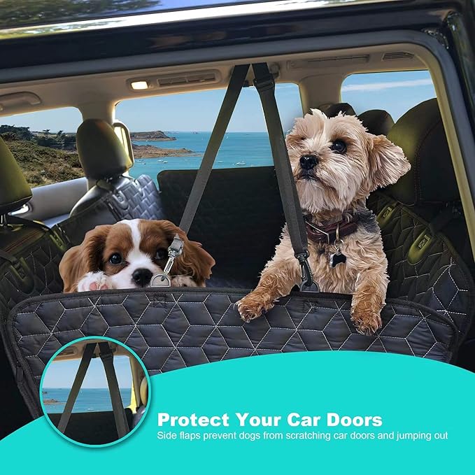 Dog Seat Covers for Back Seat,Pet Hammock for Cars, Waterproof Backseat Cover for Dogs in Car, Heavy Durable Car Hammock for SUV with Mesh Window, Non Slip Dog Car Seat Covers for Small SUV,RAV4,CRV