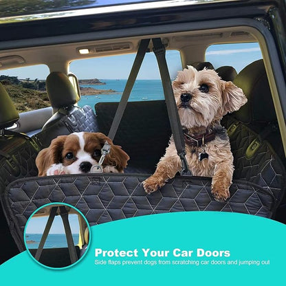 Dog Seat Covers for Back Seat,Pet Hammock for Cars, Waterproof Backseat Cover for Dogs in Car, Heavy Durable Car Hammock for SUV with Mesh Window, Non Slip Dog Car Seat Covers for Small SUV,RAV4,CRV