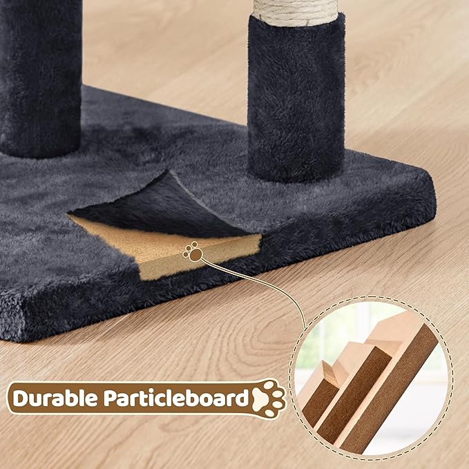 Yaheetech 23.5in Cat Tree Tower, Cat Condo with Sisal-Covered Scratching Posts, Cat House Activity Center Furniture for Kittens, Cats and Pets - Black