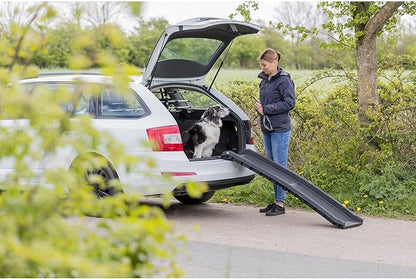 Trixie Folding Dog Ramp with Non-Slip Surfaces - Pet Ramp for Large Cars and SUVs - Foldable, Easy to Store and Clean - in Black