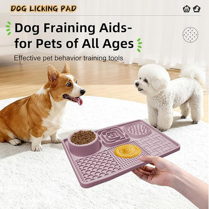 Dog Lick Mat for Anxiety Relief, Slow Feeder Alternative, Pet Enrichment Treat Mat, Boredom Buster, Durable Food-Grade Silicone, Dishwasher & Freezer Safe