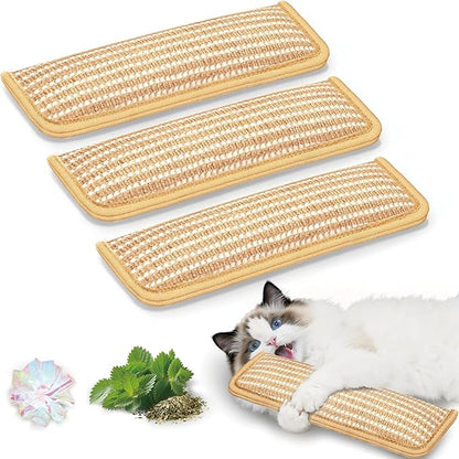3 Pack Cat Toys, Organic Catnip Toys with Crinkle Sound, Interactive Sisal Cat Kicker Toy, Cat Chew Toy Pillow for Indoor Scratching & Chewing Fun