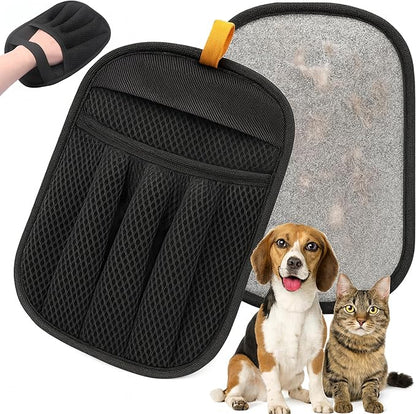 Pet Hair Remover Glove for Cats & Dogs - Electrostatic Pet Long/Short Fur Cleaning Mitt - Use on Carpet, Furniture, Clothes - Roller & Tape Alternative - Reusable & Washable
