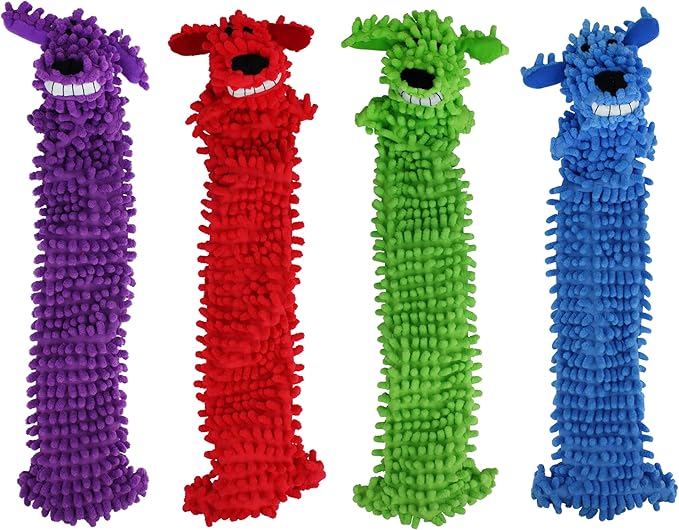 Multipet's 12-Inch Floppy Loofa Light Weight No Stuffing Dog Toys, Assorted Colors (Pack of 1)