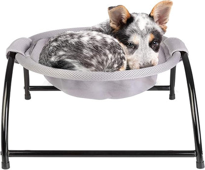 PETMAKER Cat Bed - Cat Hammock with Protective Feet, Breathable Fabric and Removable, Machine Washable Cover - Cat Beds for Pets up to 33lbs (Gray)