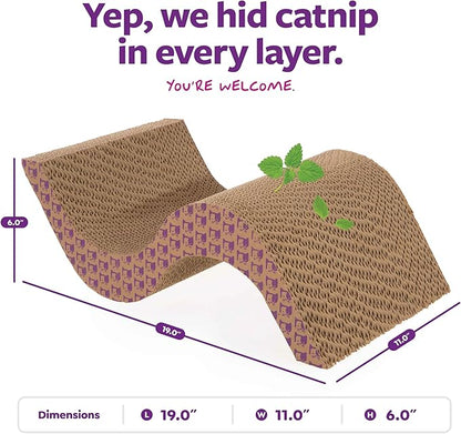 SmartyKat Super Scratcher+ Scroll Wide Corrugate Cat Scratcher with Catnip Infusion Technology, Stimulating for Cats & Kittens, Recycled Material, Brown