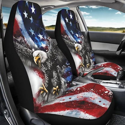 Eagle Flag Car Seat Covers Breathable Front Seat Cover Anti-Slip Back Fabric Waterproof Car Seat Cover Easy to Install Universal for Cars Truck SUV Van
