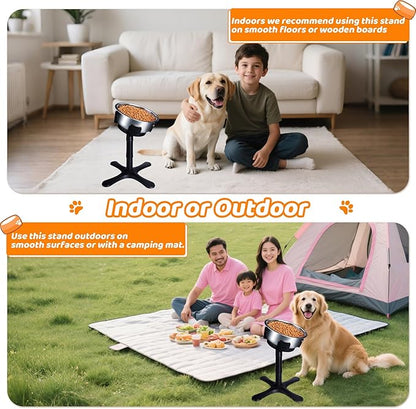 Elevated Adjustable Dog Bowl Feeding Stand, 3 Heights and Tiled Ajudst, Compatible with Moost Feeding Bowls, Great for Medium Large Dogs(2 Pack)