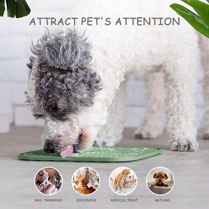 2 Pack Lick Mat for Dogs,Cats,Upgraded 8.5×8.5 inches Licking Mats with Suction Cups,Slow Feeder Licking Pad for Anxiety Relief and Boredom Reducer,Suitable for Dog Training Set 6