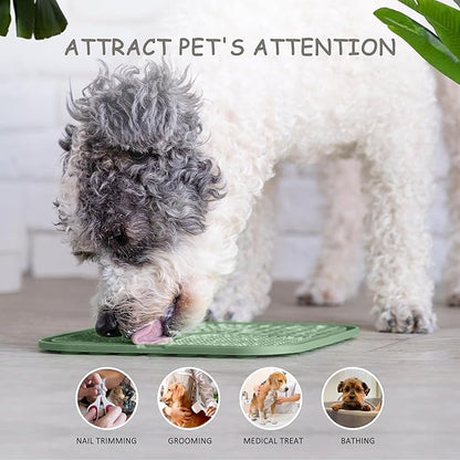 2 Pack Lick Mat for Dogs,Cats,Upgraded 8.5×8.5 inches Licking Mats with Suction Cups,Slow Feeder Licking Pad for Anxiety Relief and Boredom Reducer,Suitable for Dog Training Set 6