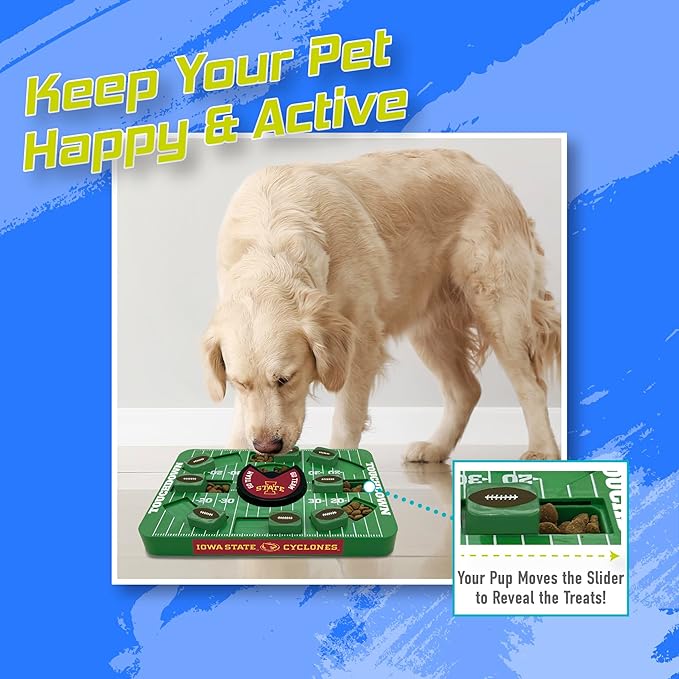 Pets First NCAA Iowa State Large Puzzle Toy - Interactive Dog Treat & Slow Feeding Toy