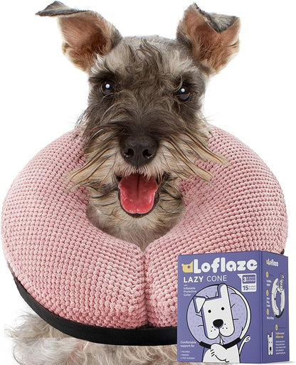 Soft Inflatable Dog Cone Collar - Medium/Large/Small, Cat Size - Dog Neck Donut, E Collar Alternative for Recovery
