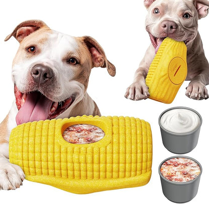 Interactive Dog Toys for Aggressive Chewers, Indestructible Dog Chew Corn Stick Enrichment Toy for Large Medium Dogs, Frozen Dog Treat Holder for Boredom to Keep Them Busy, Reduce Anxiety