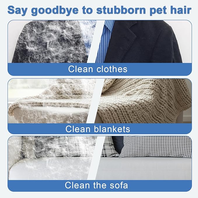 2pcs Pet Hair Fur Removal Mitt Glove for Cats Dogs 5-Finger Electrostatic Reusable Pet Hair Remover Brush Tool for Couch Furniture Carpet Laundry Clothing (Blue)