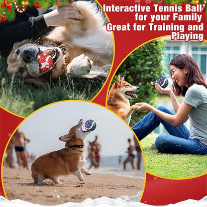 Libima 36 Pcs Halloween Dog Tennis Balls Bulk 2.5 Inches Toy Ball for Small Medium Large Dogs Durable Teething Chew Toys for Aggressive Dogs Exercise Training Catching, 3 Styles(Santa Claus)