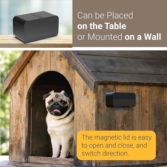 SVD.PET Doggie Waste Bag Dispenser, 120 Count, 8 Rolls, Black