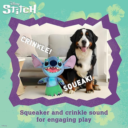 Disney for Pets Lilo and Stitch 18” Jumbo Plush Squeaker Dog Toy, Crinkle & Squeaky Pet Plushy, Cute Dog Toy Fans
