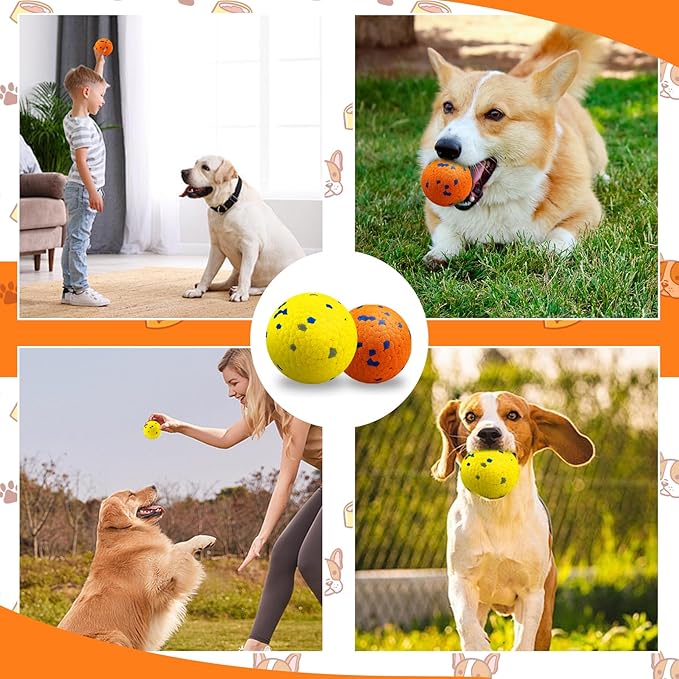 Dog Balls Indestructible Tennis for Dogs Durable Bouncy Dog Toy for Aggressive Chewers Interactive Dog Toys for Water Toy Fetch Balls 2 Pack
