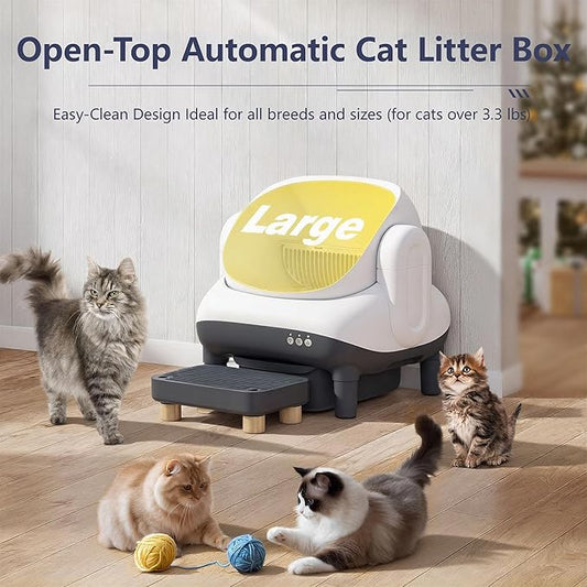 S7 Pro Self Cleaning Litter Box, Automatic Open Top, App Control, Extra Large Electric for Multi-Cat, Includes Pedal Mat and Bags