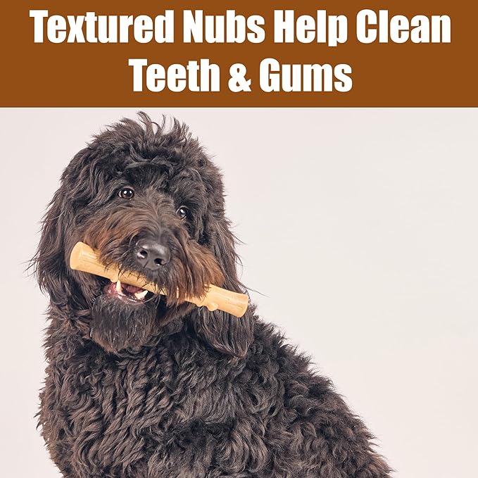SPOT Bam-Bones Plus Bamboo Stick - Bamboo Fiber & Nylon, Durable Long Lasting Dog Chew for Aggressive Chewers – Great Toy for Adult Dogs & Puppies Under 90lbs, Non-Splintering, 9.5in, Chicken Flavor