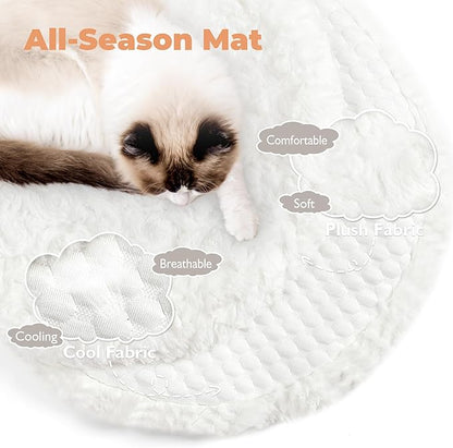 Easyego Modern Cat Tree, 40.5" Aesthetic Wood Cat Tree Tower for Large Cats, Luxury Cat Condo with Scratching Posts and Flower Platforms, Cat Furniture, White